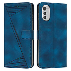 Coque Portefeuille Livre Cuir Etui Clapet Y07X pour Motorola Moto E32 Bleu
