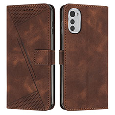 Coque Portefeuille Livre Cuir Etui Clapet Y07X pour Motorola Moto E32 Marron