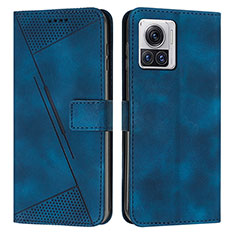 Coque Portefeuille Livre Cuir Etui Clapet Y07X pour Motorola Moto Edge 30 Ultra 5G Bleu