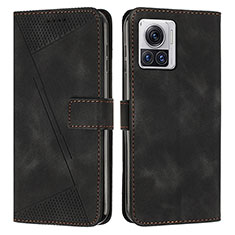 Coque Portefeuille Livre Cuir Etui Clapet Y07X pour Motorola Moto Edge 30 Ultra 5G Noir