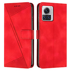 Coque Portefeuille Livre Cuir Etui Clapet Y07X pour Motorola Moto Edge 30 Ultra 5G Rouge