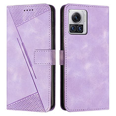 Coque Portefeuille Livre Cuir Etui Clapet Y07X pour Motorola Moto Edge 30 Ultra 5G Violet