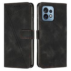 Coque Portefeuille Livre Cuir Etui Clapet Y07X pour Motorola Moto Edge 40 Pro 5G Noir