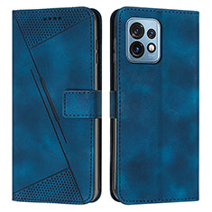 Coque Portefeuille Livre Cuir Etui Clapet Y07X pour Motorola Moto Edge Plus (2023) 5G Bleu