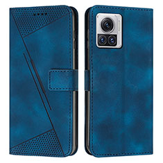 Coque Portefeuille Livre Cuir Etui Clapet Y07X pour Motorola Moto Edge X30 Pro 5G Bleu