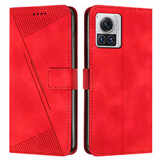 Coque Portefeuille Livre Cuir Etui Clapet Y07X pour Motorola Moto Edge X30 Pro 5G Rouge
