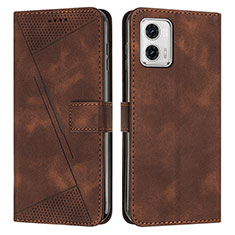 Coque Portefeuille Livre Cuir Etui Clapet Y07X pour Motorola Moto G53 5G Marron