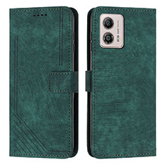 Coque Portefeuille Livre Cuir Etui Clapet Y07X pour Motorola Moto G53j 5G Vert