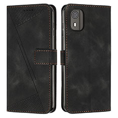 Coque Portefeuille Livre Cuir Etui Clapet Y07X pour Nokia C02 Noir