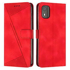 Coque Portefeuille Livre Cuir Etui Clapet Y07X pour Nokia C02 Rouge