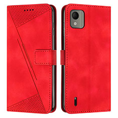 Coque Portefeuille Livre Cuir Etui Clapet Y07X pour Nokia C110 Rouge