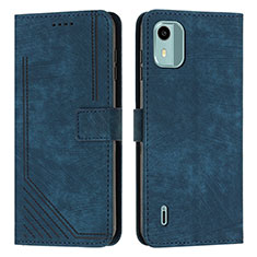 Coque Portefeuille Livre Cuir Etui Clapet Y07X pour Nokia C12 Plus Bleu