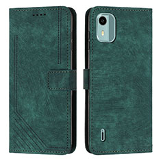 Coque Portefeuille Livre Cuir Etui Clapet Y07X pour Nokia C12 Plus Vert