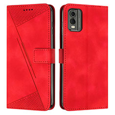 Coque Portefeuille Livre Cuir Etui Clapet Y07X pour Nokia C210 Rouge