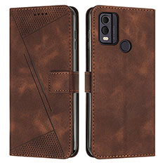 Coque Portefeuille Livre Cuir Etui Clapet Y07X pour Nokia C22 Marron