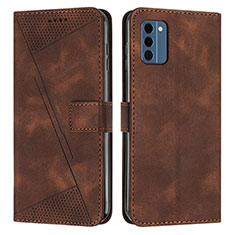 Coque Portefeuille Livre Cuir Etui Clapet Y07X pour Nokia C300 Marron