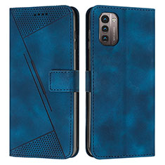 Coque Portefeuille Livre Cuir Etui Clapet Y07X pour Nokia G21 Bleu