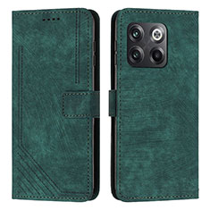 Coque Portefeuille Livre Cuir Etui Clapet Y07X pour OnePlus 10T 5G Vert