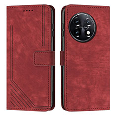 Coque Portefeuille Livre Cuir Etui Clapet Y07X pour OnePlus 11 5G Rouge