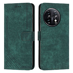 Coque Portefeuille Livre Cuir Etui Clapet Y07X pour OnePlus 11 5G Vert