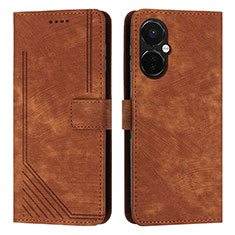 Coque Portefeuille Livre Cuir Etui Clapet Y07X pour OnePlus Nord CE 3 Lite 5G Marron