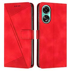 Coque Portefeuille Livre Cuir Etui Clapet Y07X pour Oppo A18 Rouge