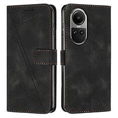 Coque Portefeuille Livre Cuir Etui Clapet Y07X pour Oppo Reno10 5G Noir