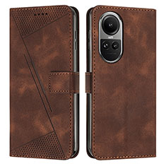 Coque Portefeuille Livre Cuir Etui Clapet Y07X pour Oppo Reno10 Pro 5G Marron