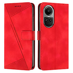 Coque Portefeuille Livre Cuir Etui Clapet Y07X pour Oppo Reno10 Pro 5G Rouge