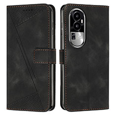 Coque Portefeuille Livre Cuir Etui Clapet Y07X pour Oppo Reno10 Pro+ Plus 5G Noir