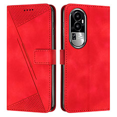 Coque Portefeuille Livre Cuir Etui Clapet Y07X pour Oppo Reno10 Pro+ Plus 5G Rouge