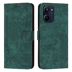 Coque Portefeuille Livre Cuir Etui Clapet Y07X pour Realme 10 4G Vert