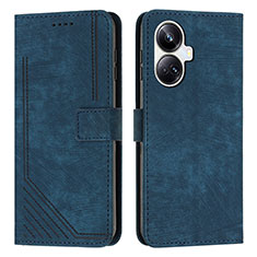 Coque Portefeuille Livre Cuir Etui Clapet Y07X pour Realme 10 Pro+ Plus 5G Bleu