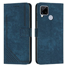 Coque Portefeuille Livre Cuir Etui Clapet Y07X pour Realme 7i RMX2193 Bleu