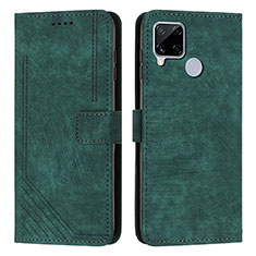 Coque Portefeuille Livre Cuir Etui Clapet Y07X pour Realme 7i RMX2193 Vert