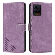 Coque Portefeuille Livre Cuir Etui Clapet Y07X pour Realme 8 4G Violet