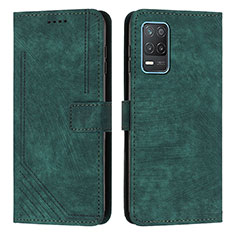 Coque Portefeuille Livre Cuir Etui Clapet Y07X pour Realme 8 5G Vert