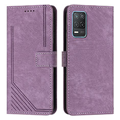 Coque Portefeuille Livre Cuir Etui Clapet Y07X pour Realme 8 5G Violet