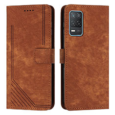 Coque Portefeuille Livre Cuir Etui Clapet Y07X pour Realme 9 5G India Marron