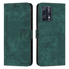 Coque Portefeuille Livre Cuir Etui Clapet Y07X pour Realme 9 5G Vert