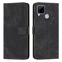 Coque Portefeuille Livre Cuir Etui Clapet Y07X pour Realme C12 Noir