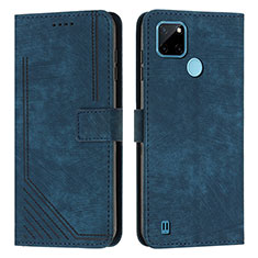 Coque Portefeuille Livre Cuir Etui Clapet Y07X pour Realme C21Y Bleu