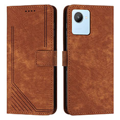 Coque Portefeuille Livre Cuir Etui Clapet Y07X pour Realme C30 Marron