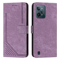 Coque Portefeuille Livre Cuir Etui Clapet Y07X pour Realme C31 Violet