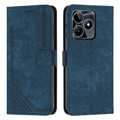 Coque Portefeuille Livre Cuir Etui Clapet Y07X pour Realme C51 Bleu