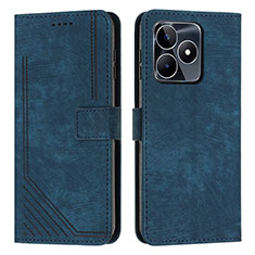 Coque Portefeuille Livre Cuir Etui Clapet Y07X pour Realme C53 India Bleu