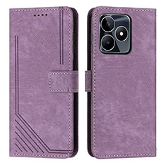 Coque Portefeuille Livre Cuir Etui Clapet Y07X pour Realme C53 India Violet