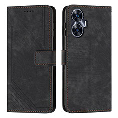 Coque Portefeuille Livre Cuir Etui Clapet Y07X pour Realme C55 Noir