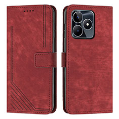 Coque Portefeuille Livre Cuir Etui Clapet Y07X pour Realme C67 Rouge