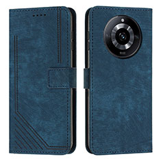 Coque Portefeuille Livre Cuir Etui Clapet Y07X pour Realme Narzo 60 5G Bleu